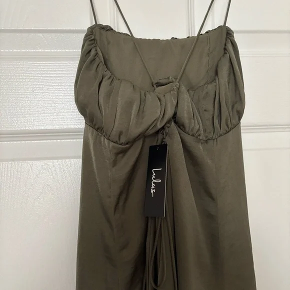 NWT Lulu's Dark Green Dress - Picture 5 of 6